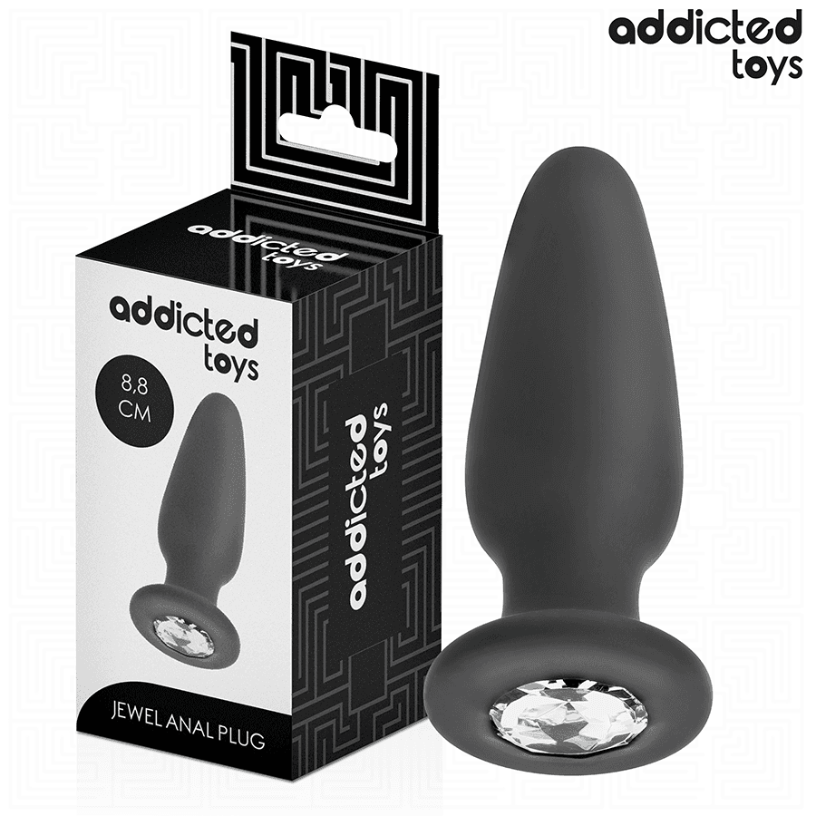 ADDICTED TOYS - SILIKONSKI ANALNI ČEP S UKRASNIM KAMENOM VELIČINA S 8,8 CM