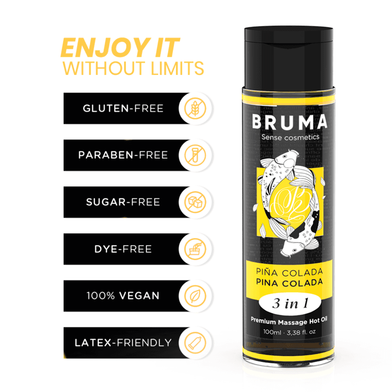 BRUMA - PREMIUM ULJE ZA MASAŽU S GRIJUĆIM UČINKOM 3 U 1 PINA COLADA 100 ML