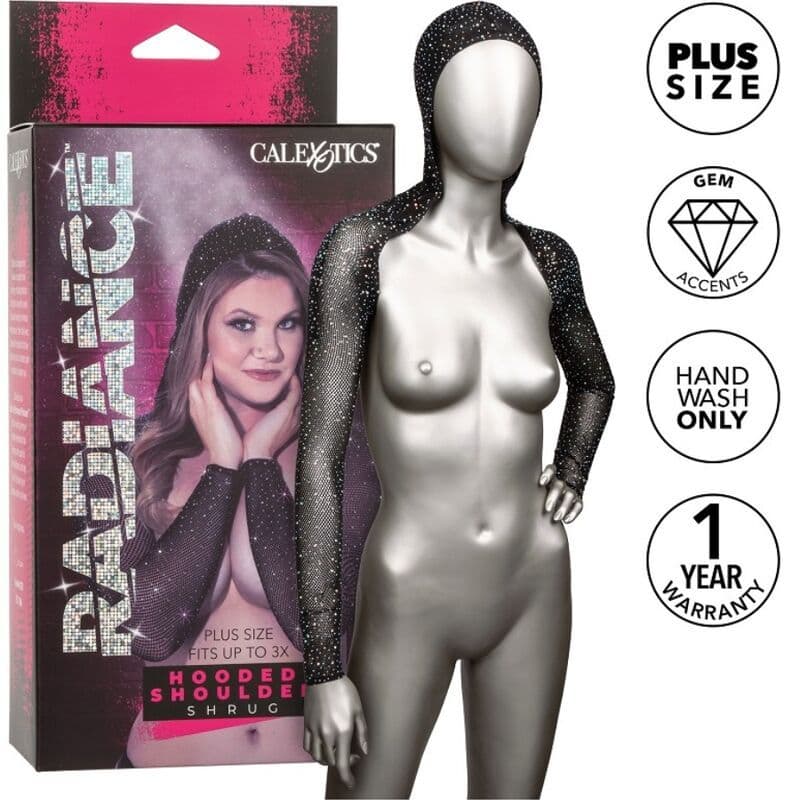 CALEXOTICS - RADIANCE BOLERO S KAPULJAČOM I SVJETLUCAVIM KAMENČIĆIMA, VEĆI BROJ (PLUS SIZE)
