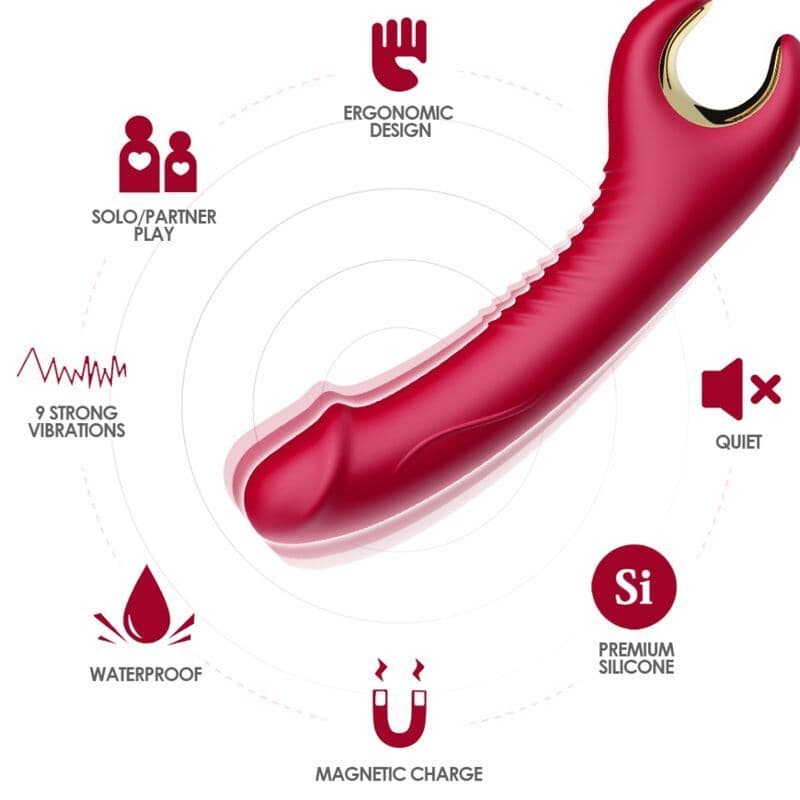 ARMONY - Prince dildo vibrator i rotor, crveni