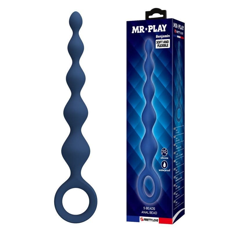 MR PLAY, BLAUE SILIKON-ANALKAPSELN & ANALPLUG 20,4 CM