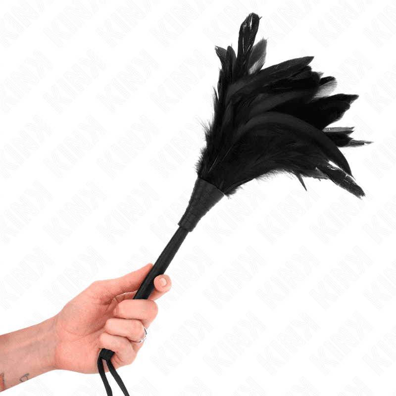 KINK, CRNO PERJE ZA ŠKAKLJANJE U OBLIKU ROGA ZA SOBARICU 36 CM