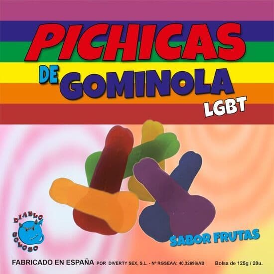 PRIDE - GUMIJASTI BONBONI V OBLIKI PENISA, SADNI, LGBT