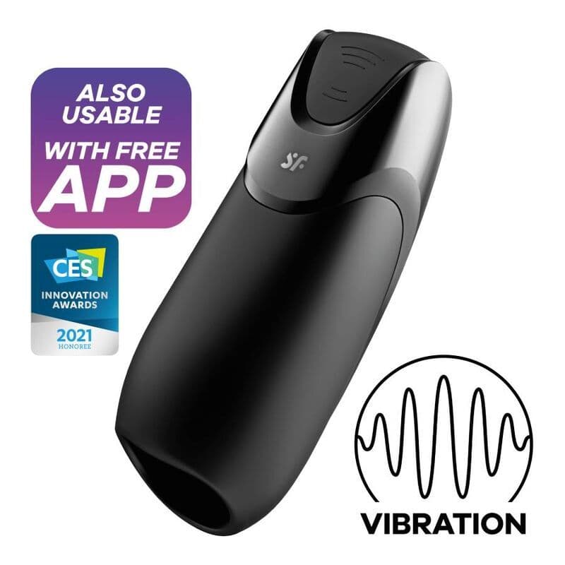 SATISFYER - MEN VIBRATION+ CRNI VIBRIRAJUĆI MASTURBATOR