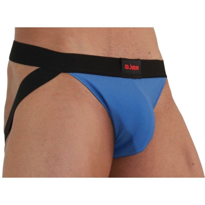 BURN - 008 MUŠKE TANGA GAĆICE JOCKSTRAP PLAVA / CRNA