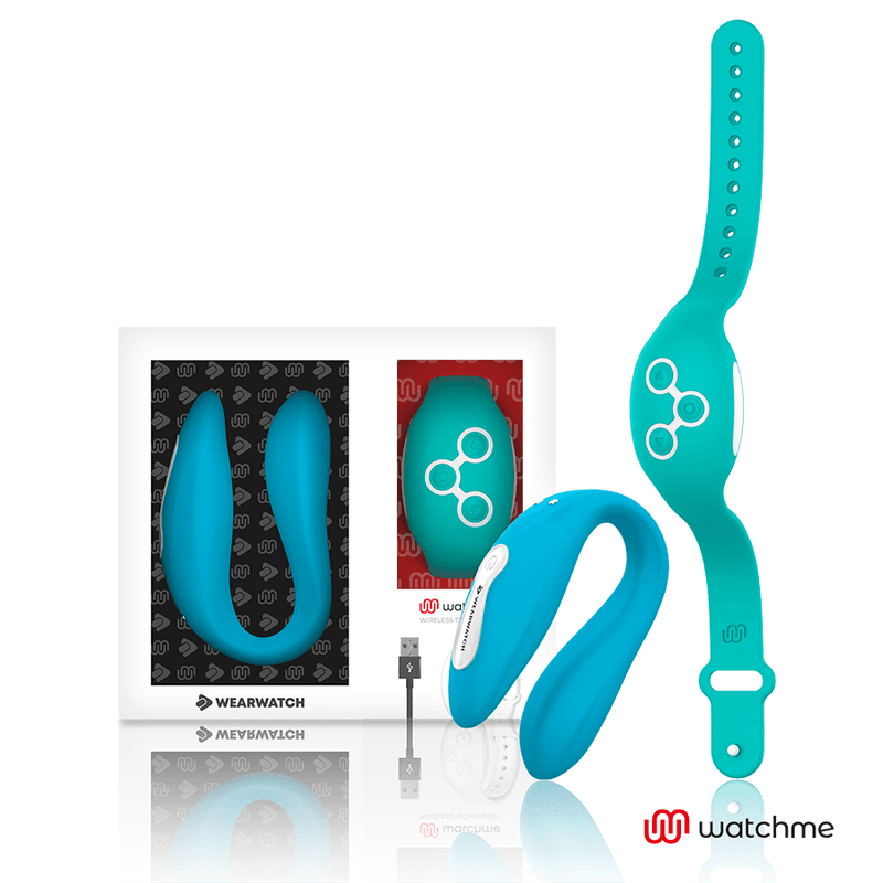 WEARWATCH DUAL VIBRATOR ZA PARE Z DALJINSKIM UPRAVLJALNIKOM WATCHME, INDIGO / MORSKO MODRA