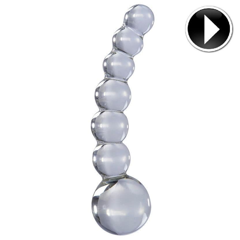 ICICLES - PROZIRNI STAKLENI MASAŽNI DILDO S KUGLICAMA BR. 66