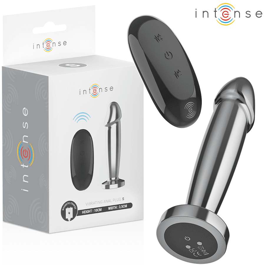 INTENSE - ANALNI ČEP DILDO S VIBRACIJAMA, METALNI, 10 VIBRACIJA, S DALJINSKIM UPRAVLJAČEM, S