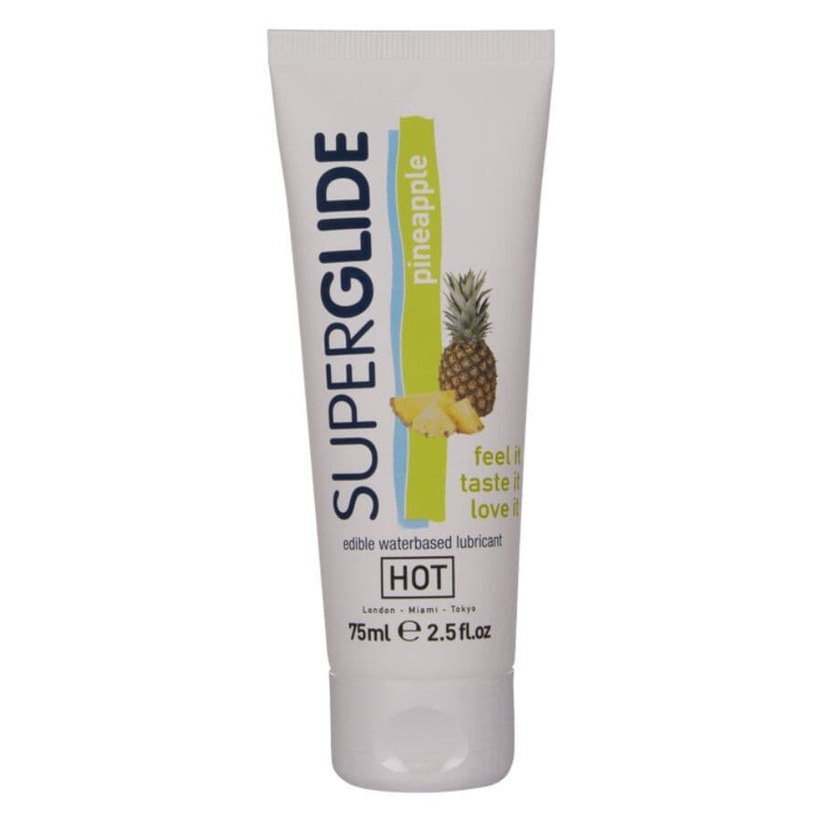 HOT - SUPERGLIDE JESTIVI LUBRIKANT NA BAZI VODE ANANAS 75 ML