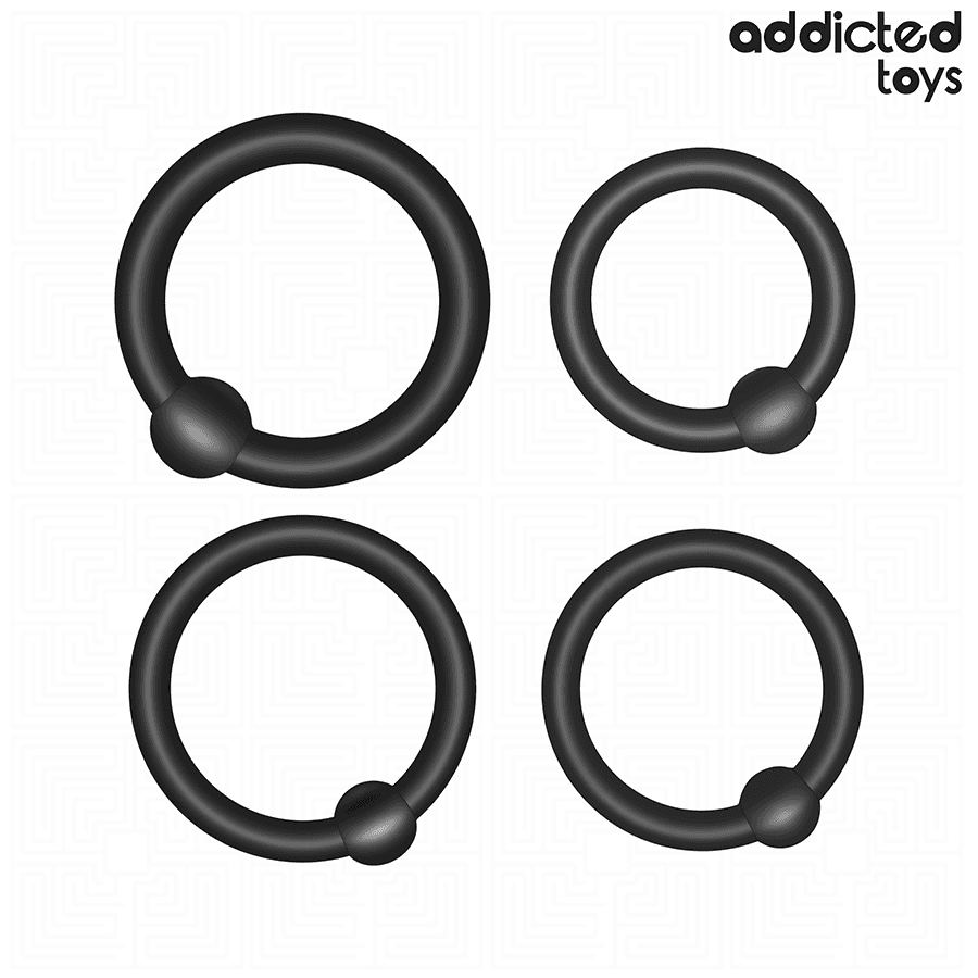 ADDICTED TOYS - KOMPLET SILIKONSKIH KOMPRESIJSKIH OBROČKOV ZA PENIS
