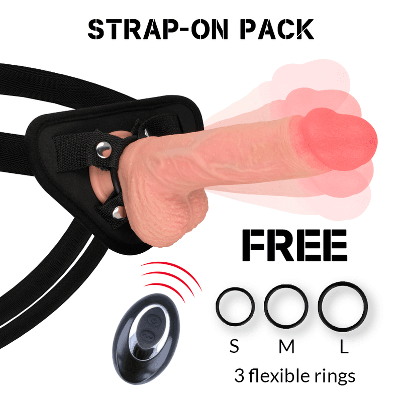 ROCKARMY - REMENJE + VIBRATOR OD TEKUĆEG SILIKONA PREMIUM APACHE S DALJINSKIM UPRAVLJAČEM 20,5 CM, Ø 4,62 CM