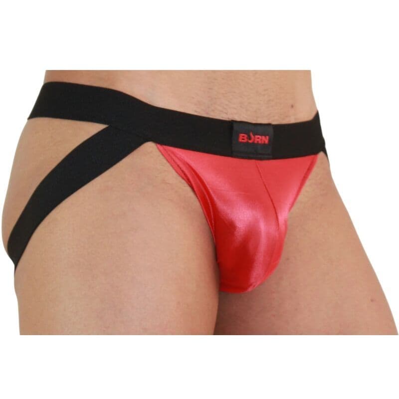BURN - 010 MUŠKE TANGA GAĆICE JOCKSTRAP CRVENA / CRNA
