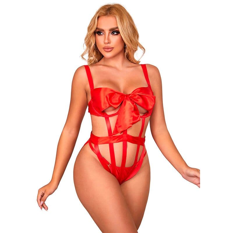 SUBBLIME - SEKSI PROZIRNI BODY 954468 S MAŠNOM, CRVENI