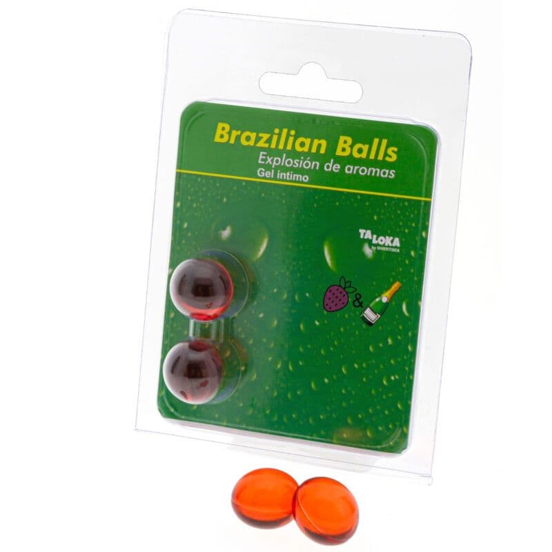 TALOKA - 2 BRAZILSKE KUGLICE JAGODA I ŠAMPANJAC INTIMNI GEL