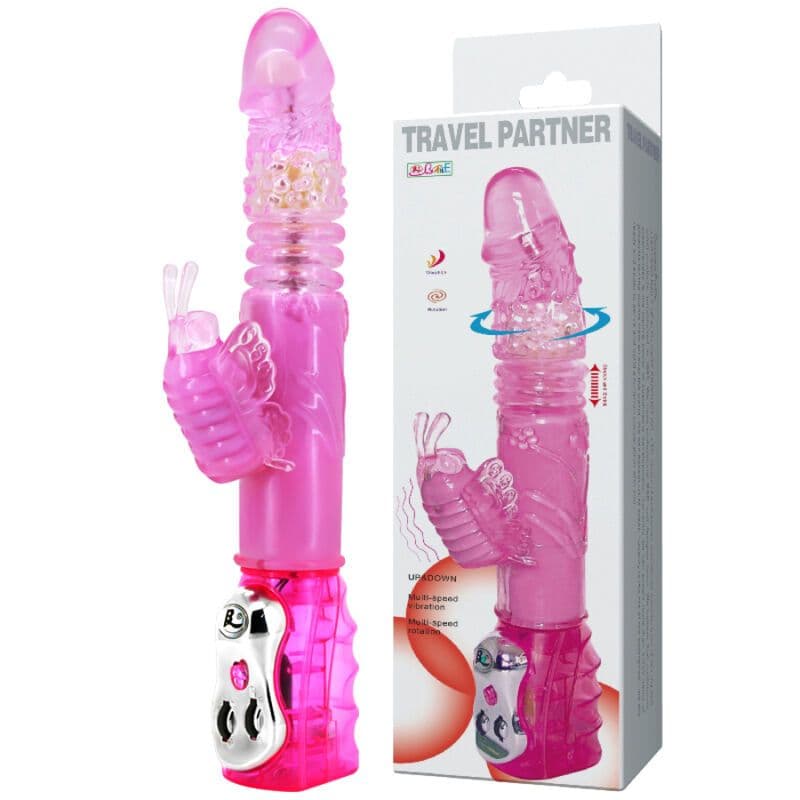 BAILE - TRAVEL PARTNER UP & DOWN ROTIRAJUĆI VIBRATOR SA ZEČIĆEM, ROZI