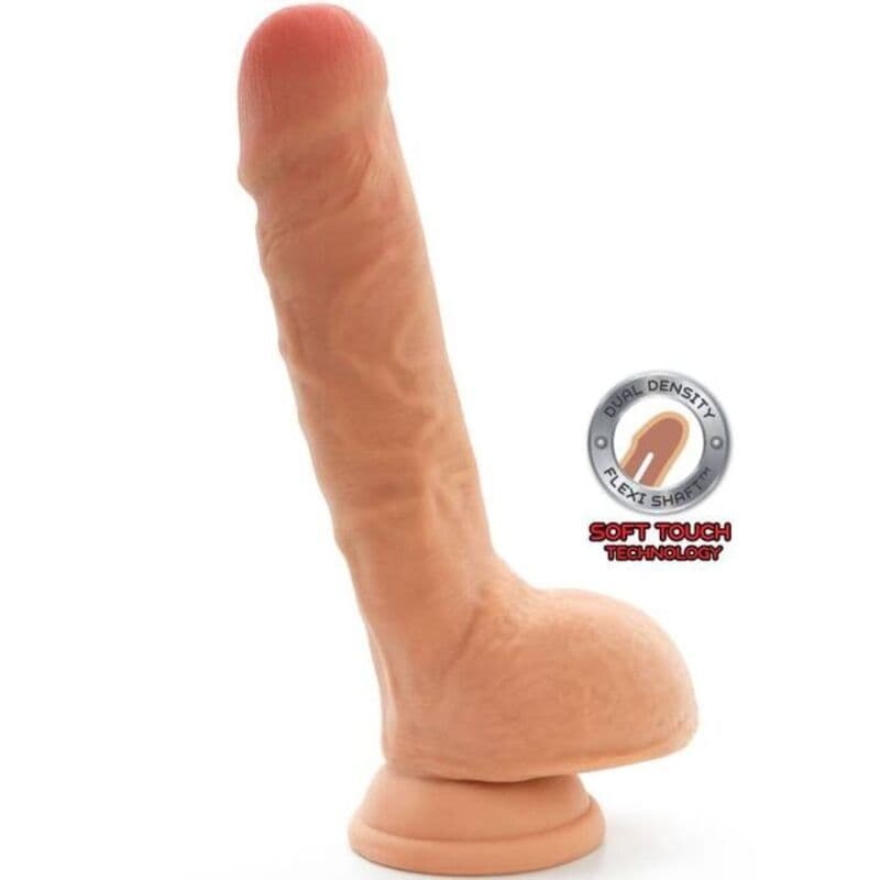 GET REAL, DILDO DVOSTRUKE GUSTOĆE S TESTISIMA 25,5 CM BOJE KOŽE