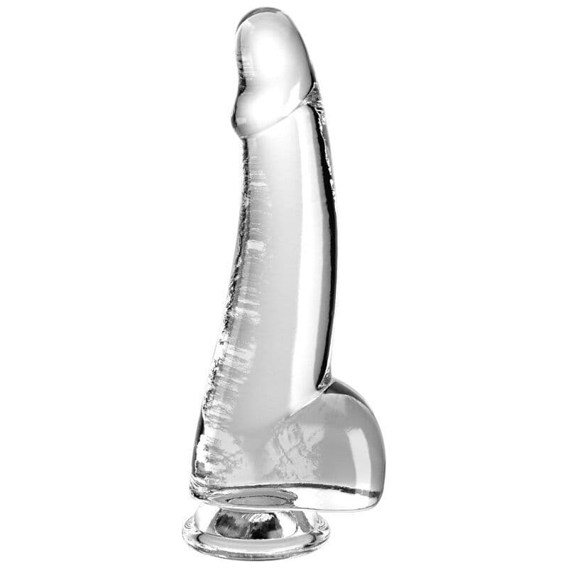 KING COCK PROZIRNI DILDO S MOŠNJAMA 15,2 CM, PROZIRNI