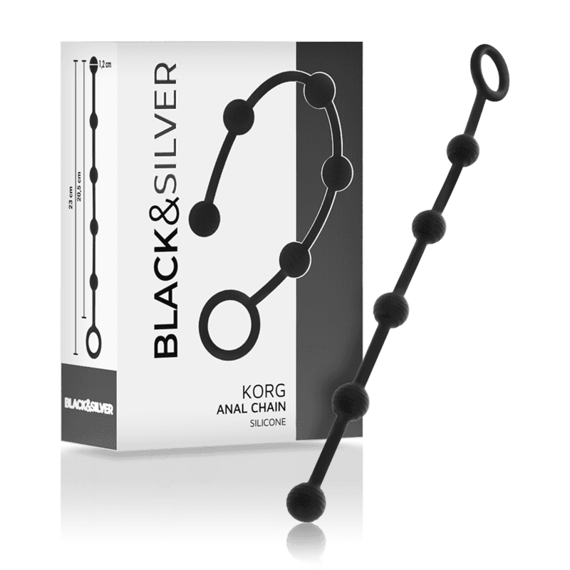 BLACK&SILVER - KORG ROSARIO ANALE INIZIAZIONE IN SILICONE 21 CM