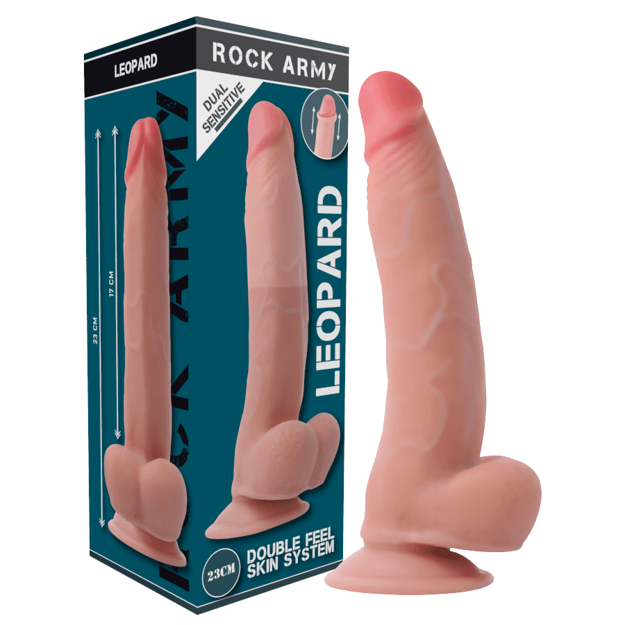 ROCKARMY - Dildo s dvostrukom gustoćom Leopard, 23 cm Ø 4,77 cm