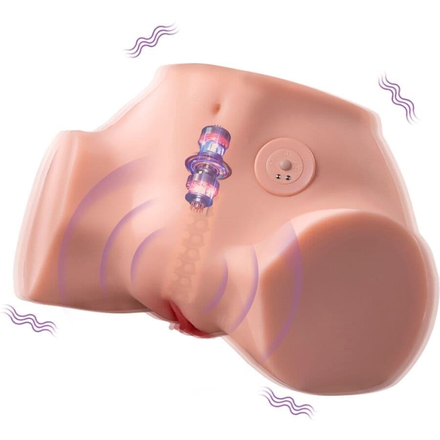 XISE - FENNIE REALISTIČNI MASTURBATOR VAGINA IN ANUS Z VIBRACIJO, VEČPOLOŽAJNI