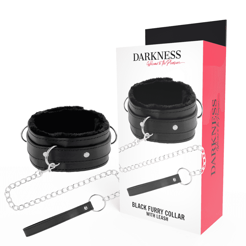 DARKNESS - UDOBNA POSTURALNA OGRLICA S KOŽNIM POVODCEM