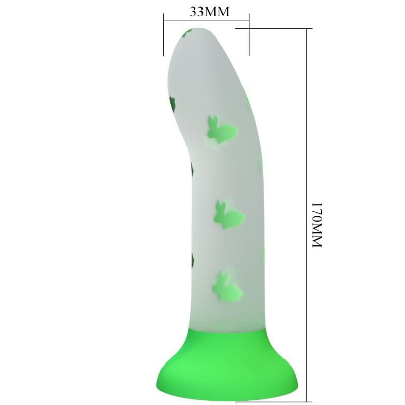 PRETTY LOVE - MAGICAL NIGHTFALL SVJETLEĆI DILDO BEZ VIBRACIJA ZELENI