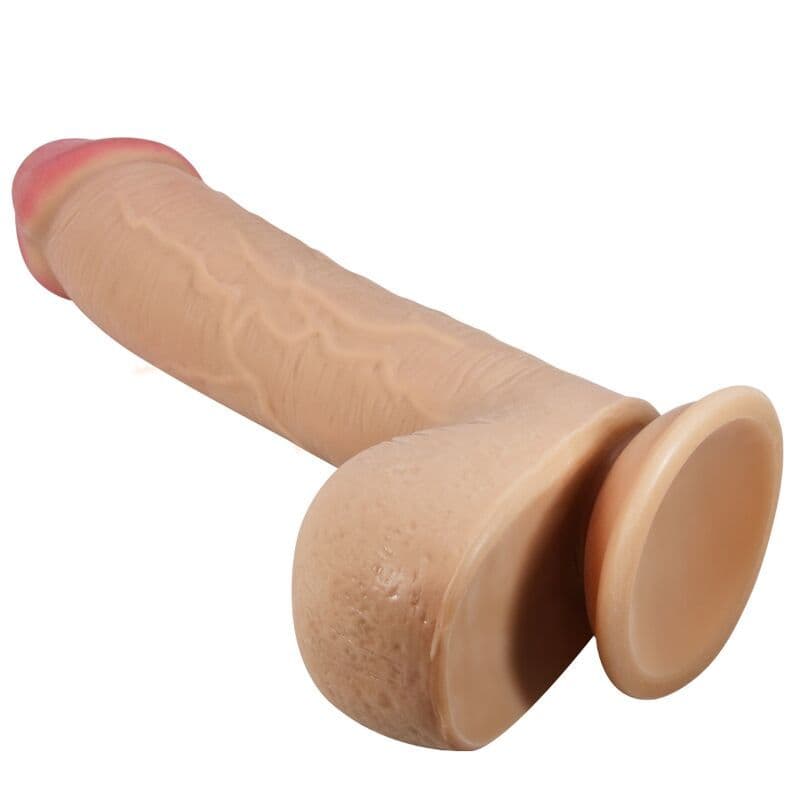 PRETTY LOVE - REALISTIČNI DILDO S POMIČNOM KOŽOM I VAKUUMSKOM ČAŠICOM, BOJA KOŽE, 23,4 CM