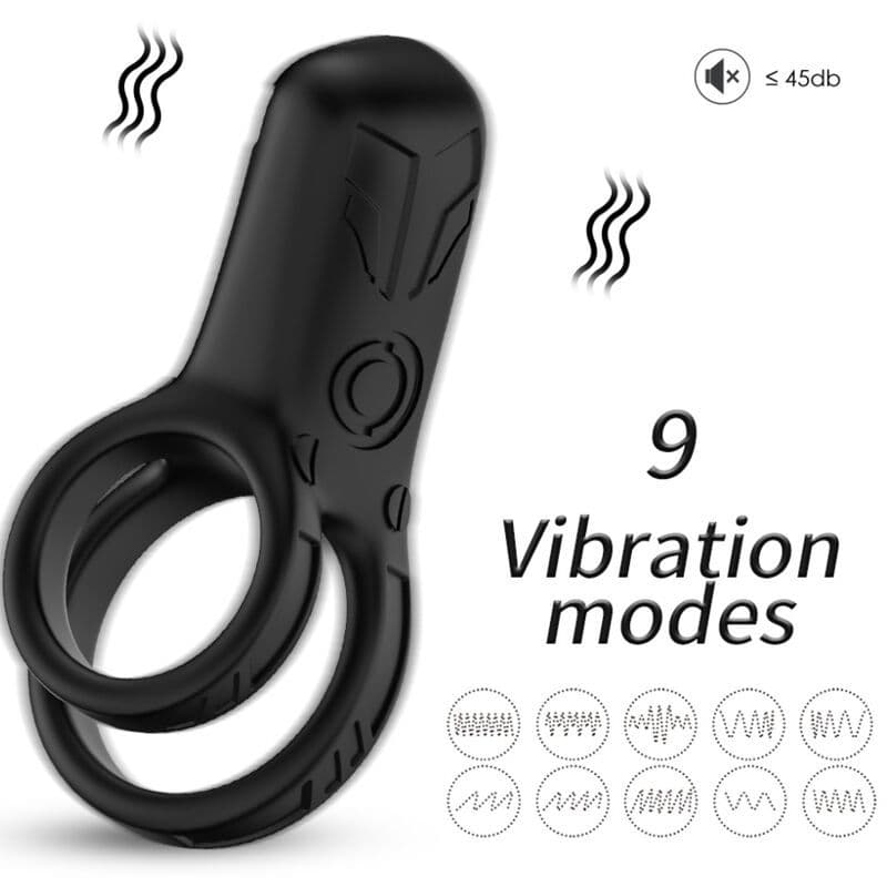 ARMONY - Dvostruki prsten vibrator crni