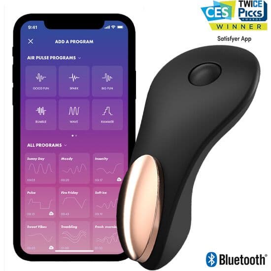 SATISFYER LITTLE SECRET VIBRATOR ZA HLAČKE Z APLIKACIJO IN DALJINSKIM UPRAVLJALNIKOM