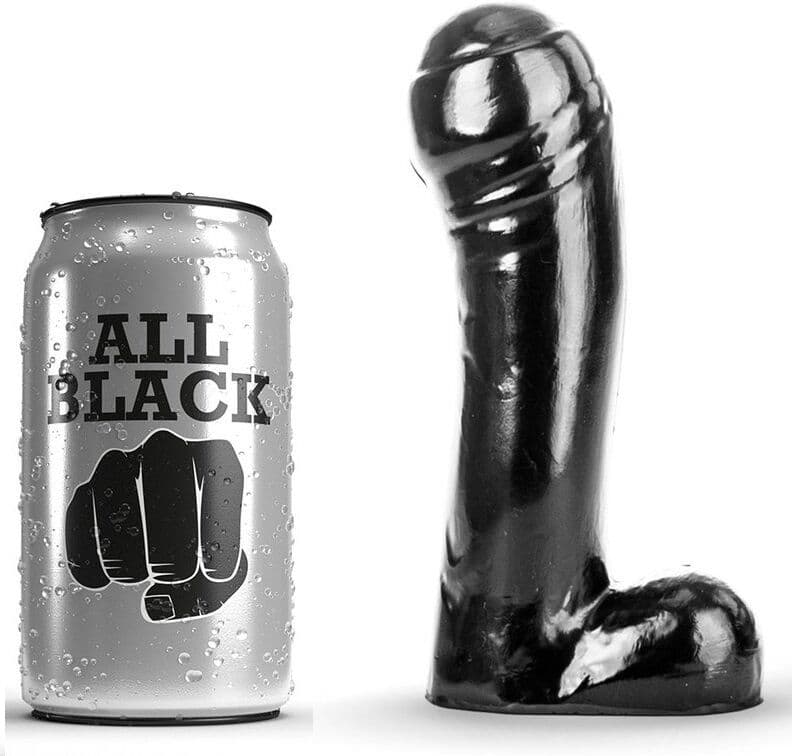 ALL BLACK, DILDO, CRNI, 15 CM