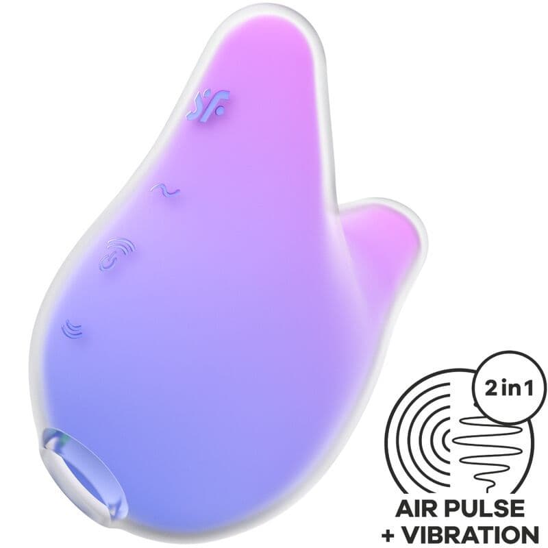 SATISFYER MERMAID VIBES STIMULATOR Z ZRAČNIMI PULZI IN VIBRATOR, VIJOLIČEN IN ROZA