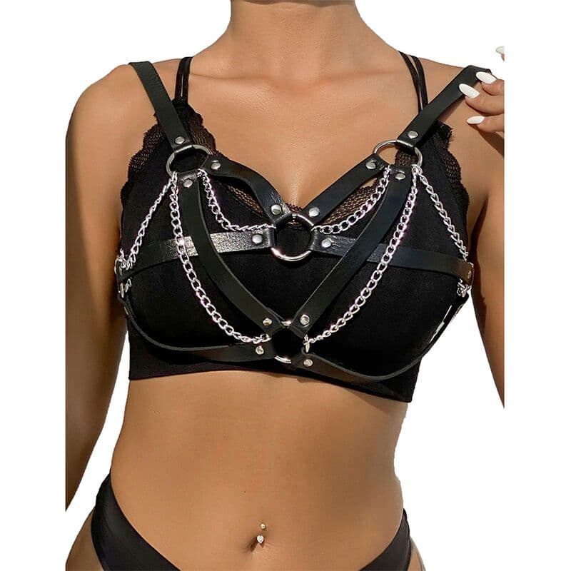 SUBBLIME 953713 PUNK BONDAGE POJAS S METALNOM KOPČOM CRNI JEDNA VELIČINA