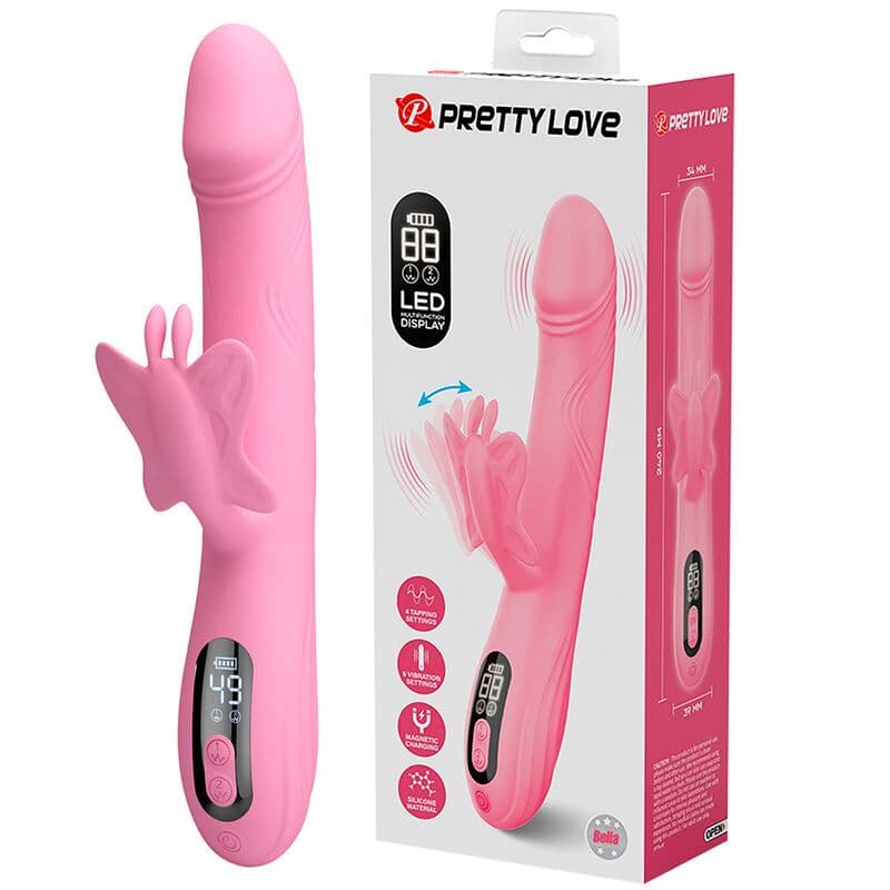 PRETTY LOVE - Bella vibrator u obliku zeca s fluttering stimulacijom i LED ružičasta