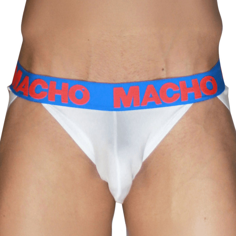 MACHO - MX29AZ MUŠKE TANGA GAĆICE JOCKSTRAP BIJELA + TAMNO PLAVA